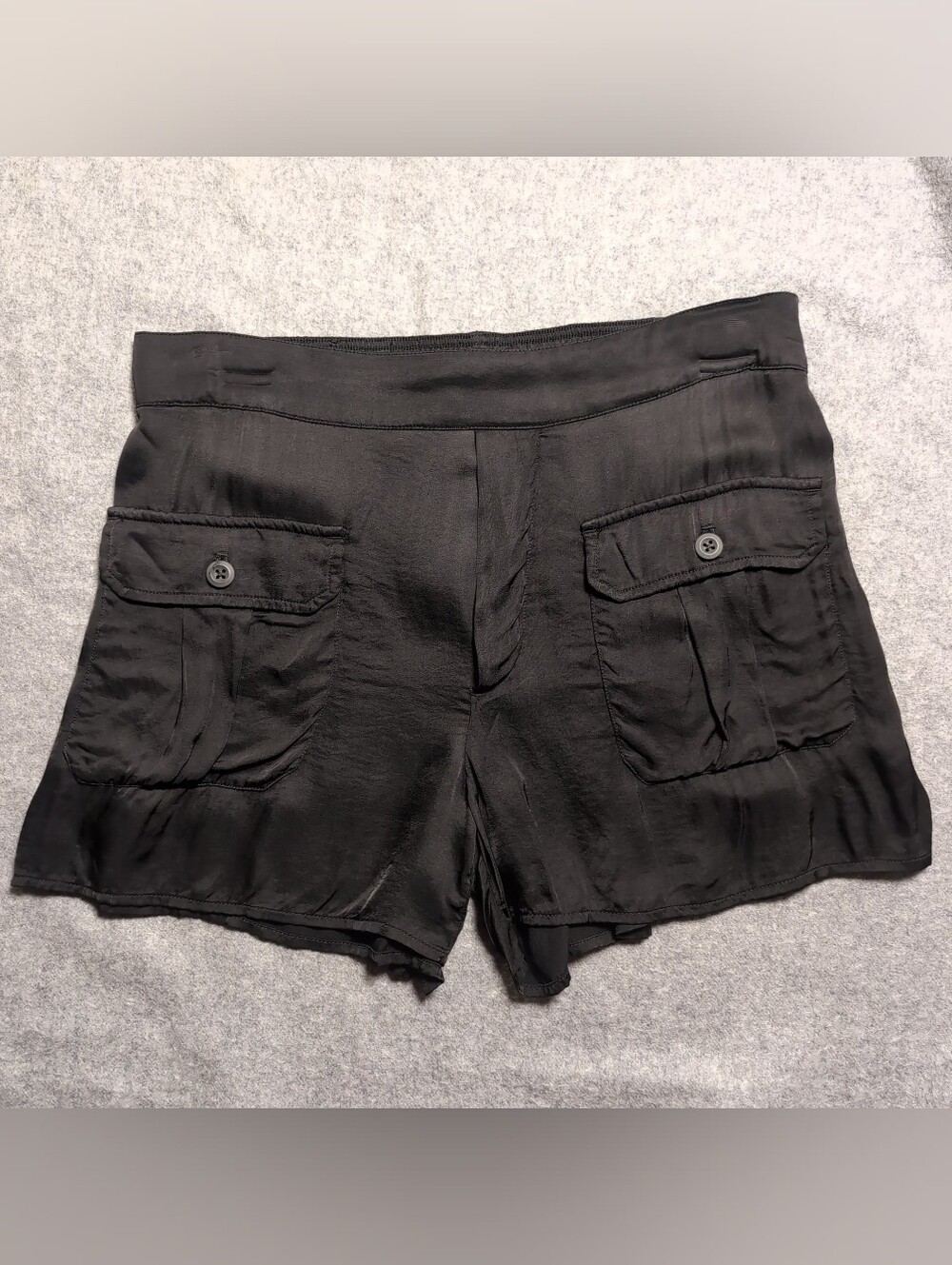 Denim & Supply Ralph Lauren Black Viscose Cargo Shorts Womens Medium Night Club